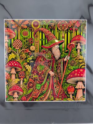 Art Nouveau Wizard - Wall Art Print - Fantasy Art - 8"x8" Artwork - 12"x12" Matte