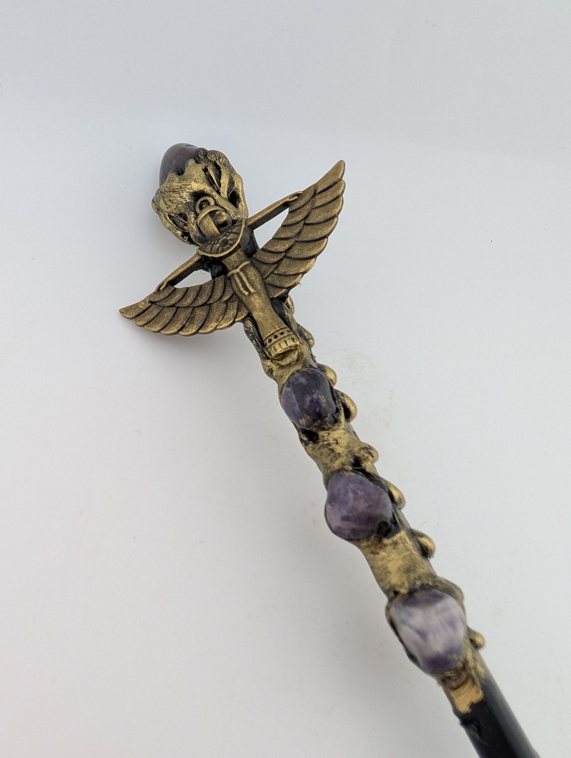 Magick Wand - Amethyst w/ Gold Isis