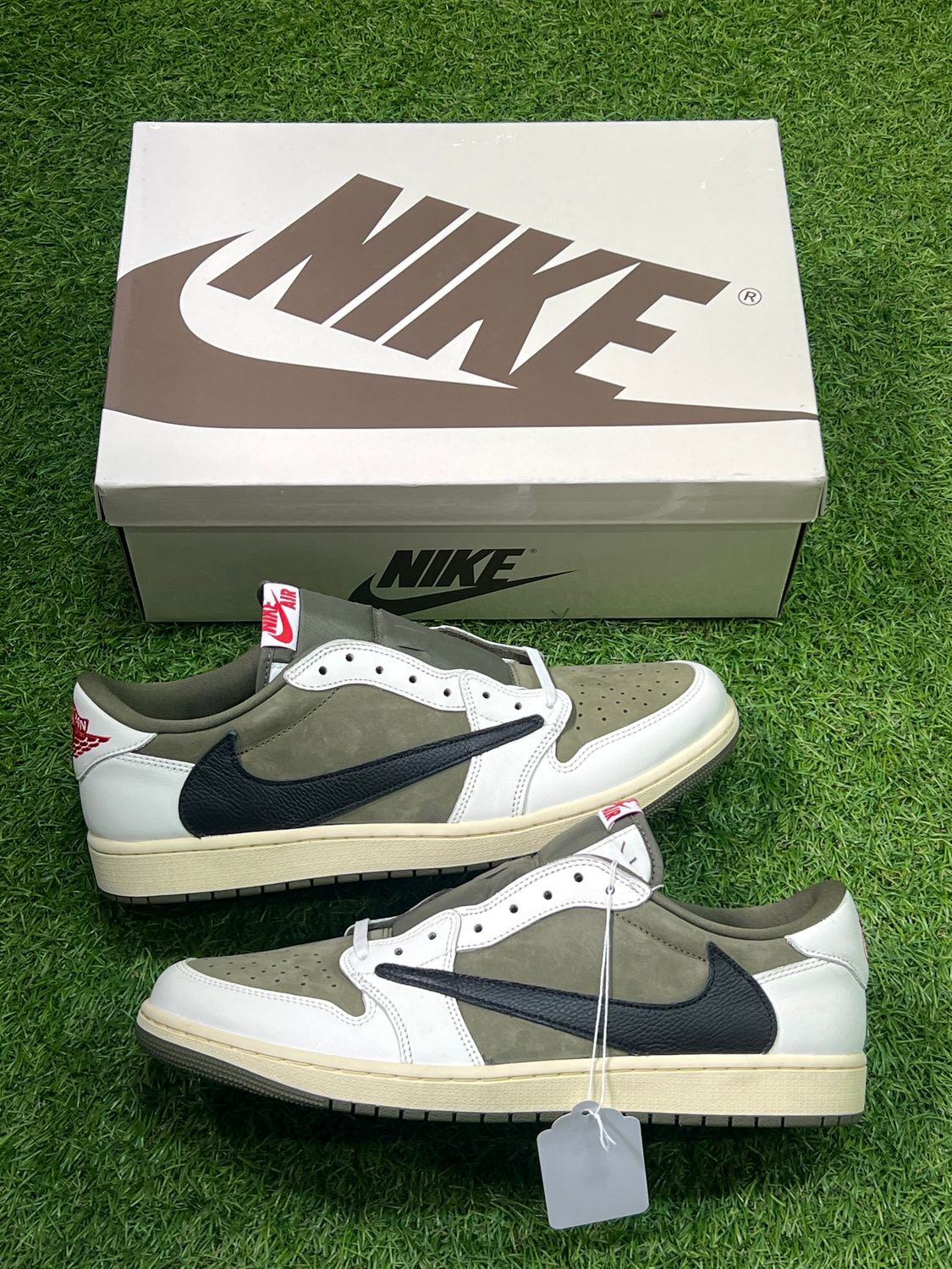 BRAND NEW AIR JORDAN 1 LOW TRAVIS SCOTT &quot;MEDIUM OLIVE&quot; SIZE 14