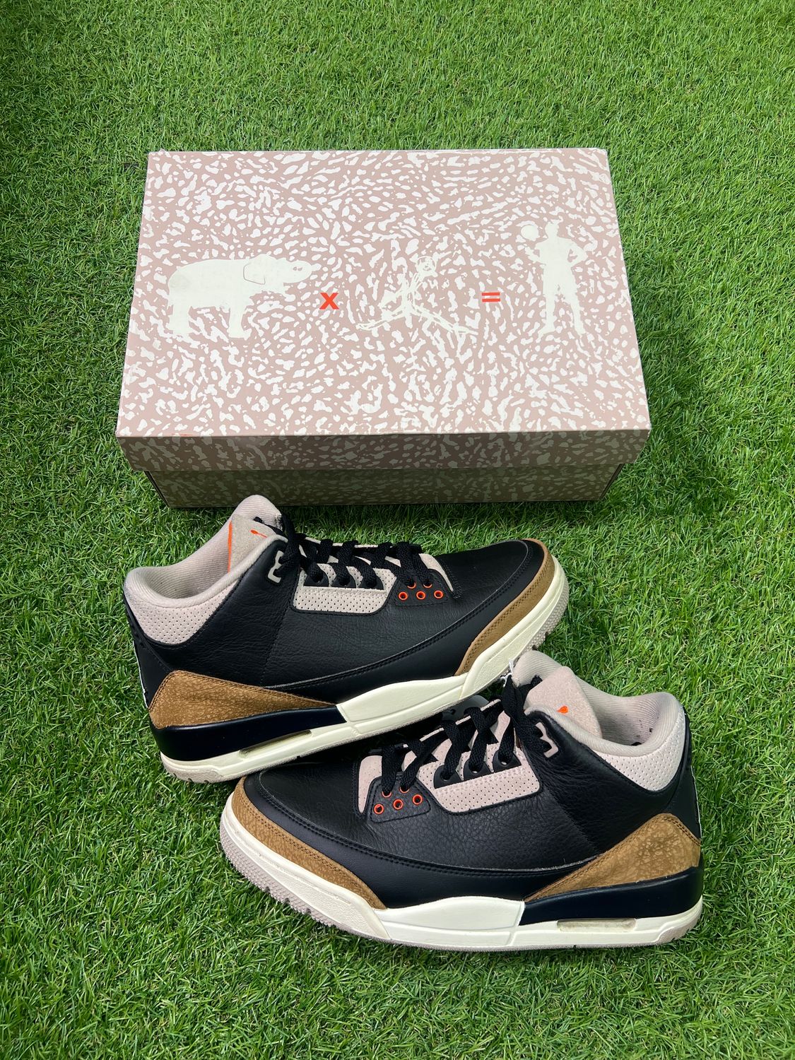 PREOWNED AIR JORDAN 3 &quot;DESERT ELEPHANT&quot; SIZE 9.5
