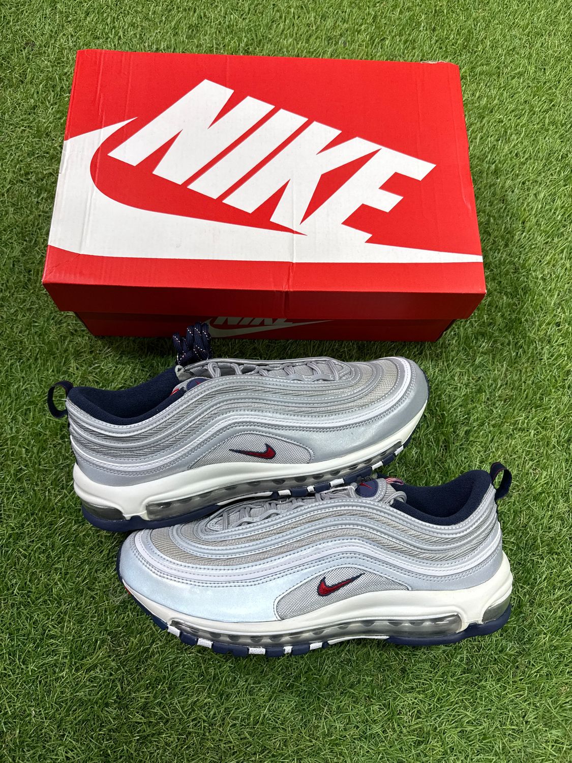 PREOWNED NIKE AIR MAX 97 &quot;PUERTO RICO&quot; SIZE 10.5