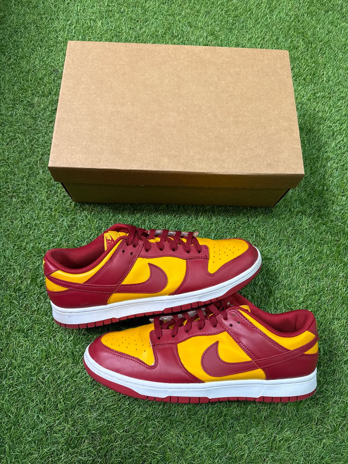 PREOWNED NIKE DUNK LOW &quot;MIDAS GOLD&quot; SIZE 12