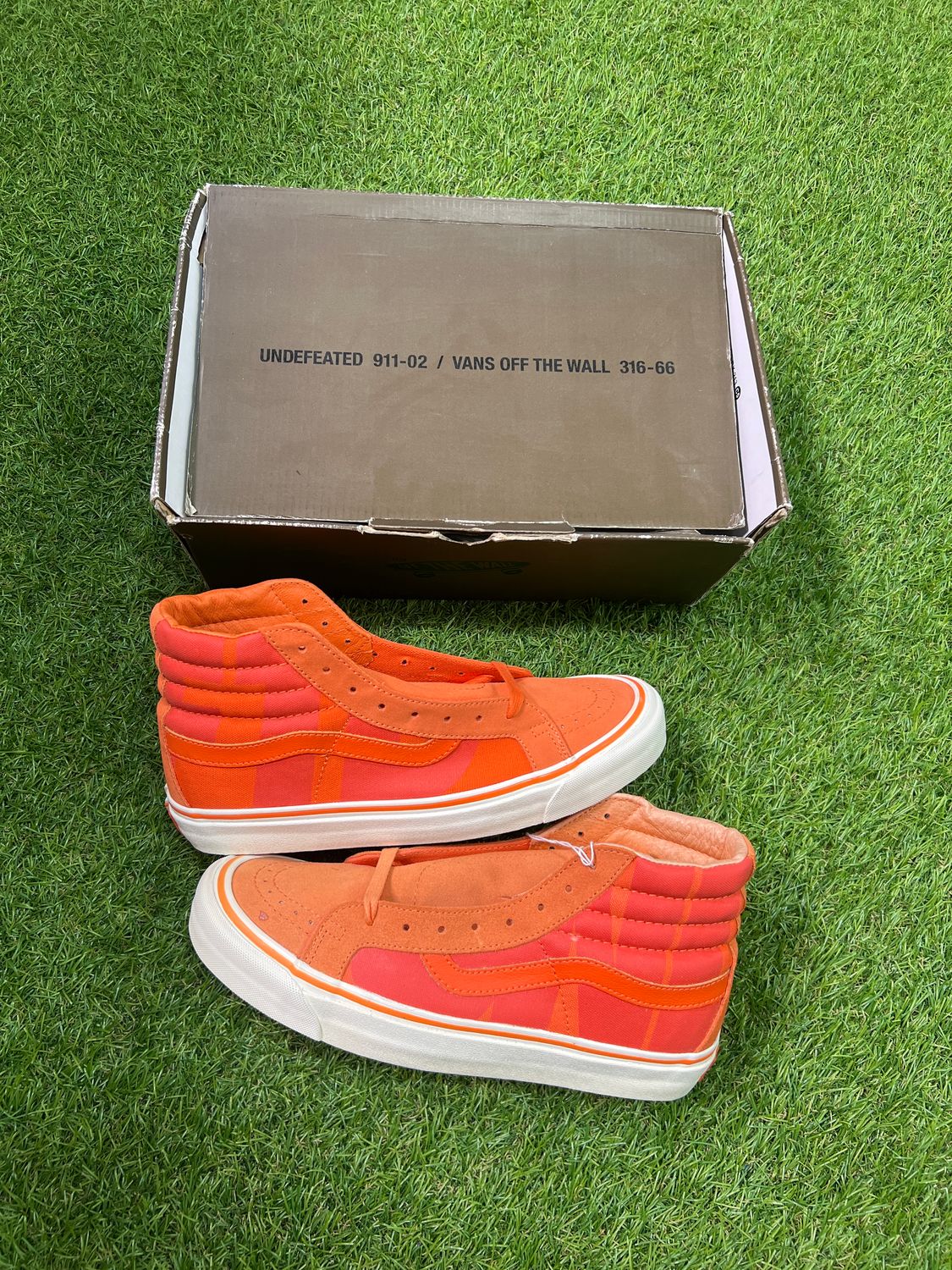 VANS SK8-HI UNDEFEATED &quot;SAFETY ORANGE&quot; SIZE 8.5