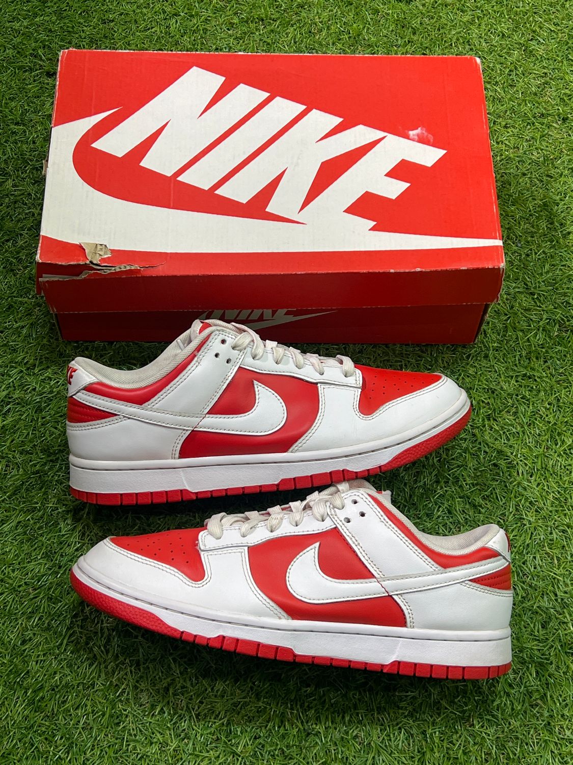 PREOWNED NIKE DUNK LOW &quot;CHAMPIONSHIP RED&quot; SIZE 9