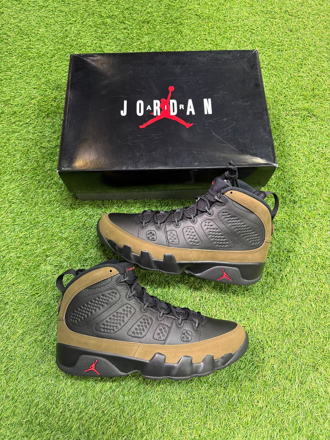 BRAND NEW AIR JORDAN 9 &quot;OLIVE&quot; SIZE 10