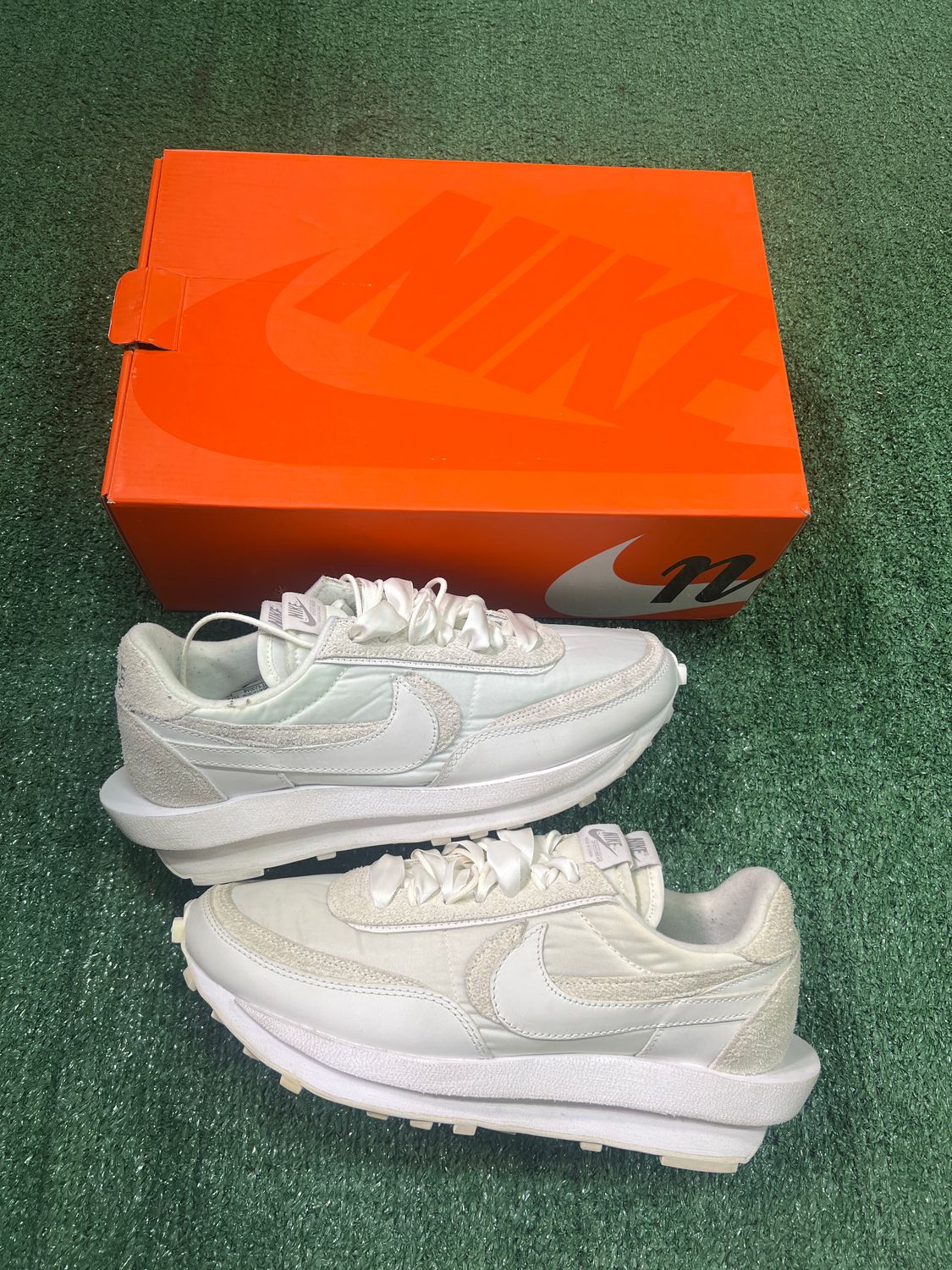 PREOWNED NIKE LD WAFFLE SACAI &quot;WHITE NYLON&quot; SIZE 9