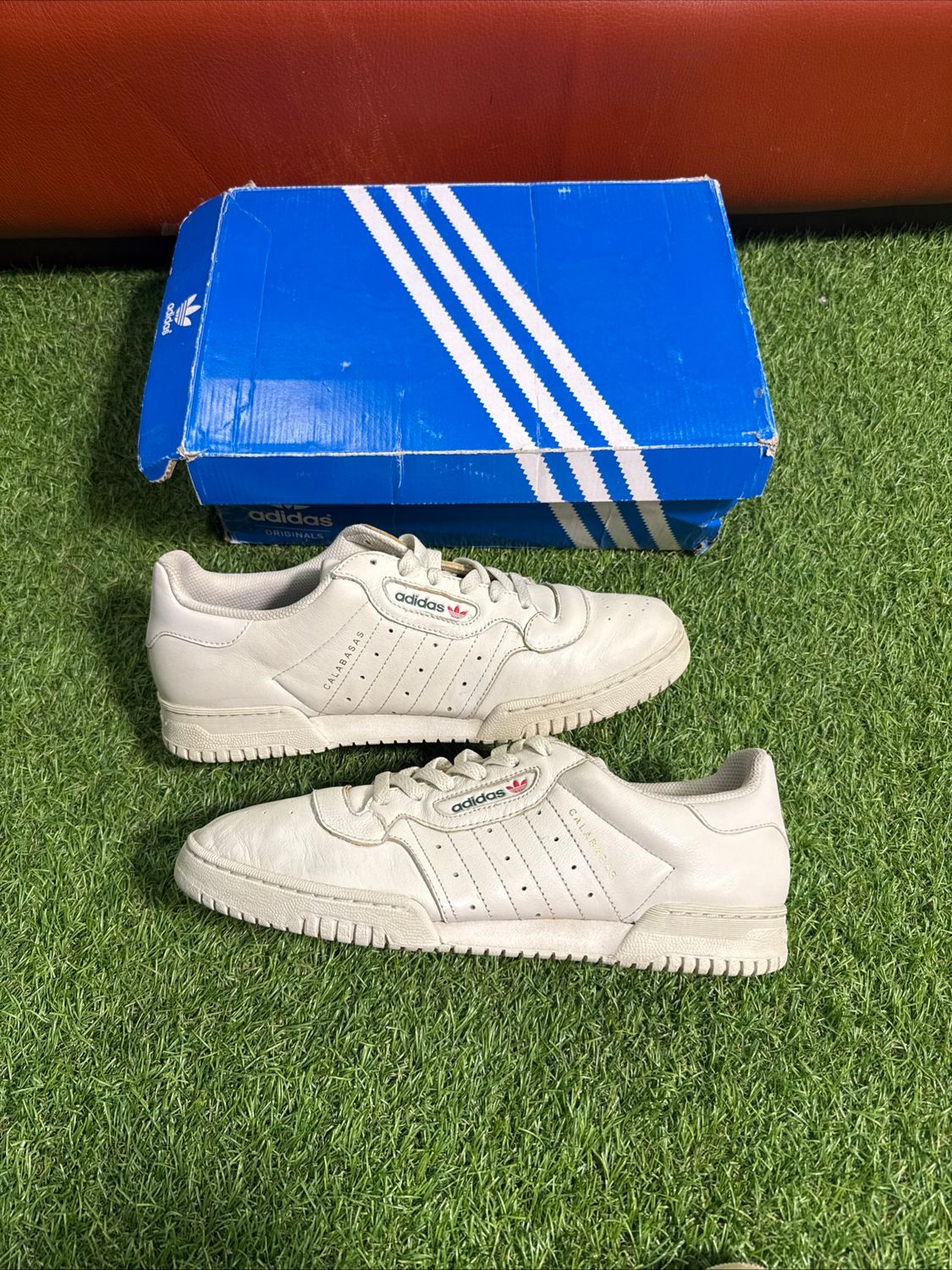 PREOWNED ADIDAS YEEZY POWERPHASE &quot; CORE WHITE&quot; SIZE 11