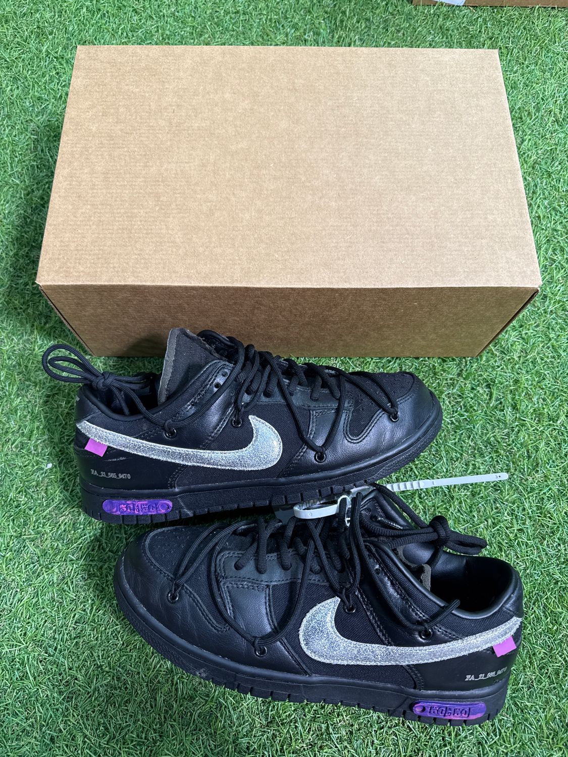 PREOWNED NIKE DUNK LOW OFFWHITE "LOT 50" SIZE 8.5