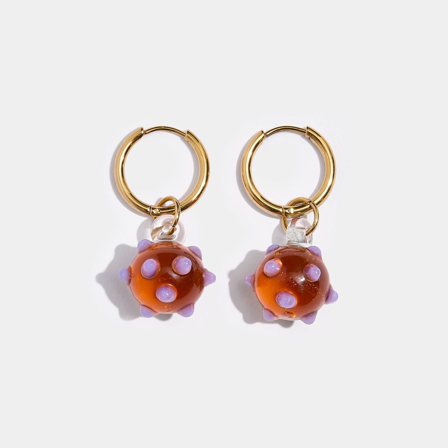 Amber Globe Earrings - Gold