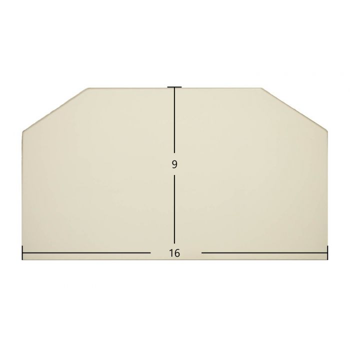 Aurora Insert- Single Door Glass-Old Style-9&quot; x 16&quot; 2 corners off