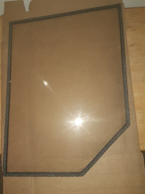Country Flame Fireplace FPD400 Glass 11 5/8&quot; x 17&quot; with corner off