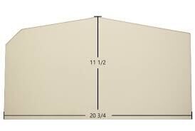 Country Flame Large Center Glass 11 1/2&quot; x 20 3/4&quot; Arched with corner off