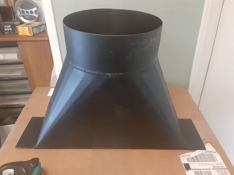 9S17312  Transition Stack 17 1/2&quot; x 3 1/2&quot; into 8&quot; round