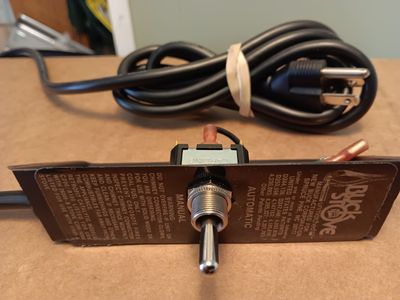 Buck Stove Power Cord w/ manual auto switch