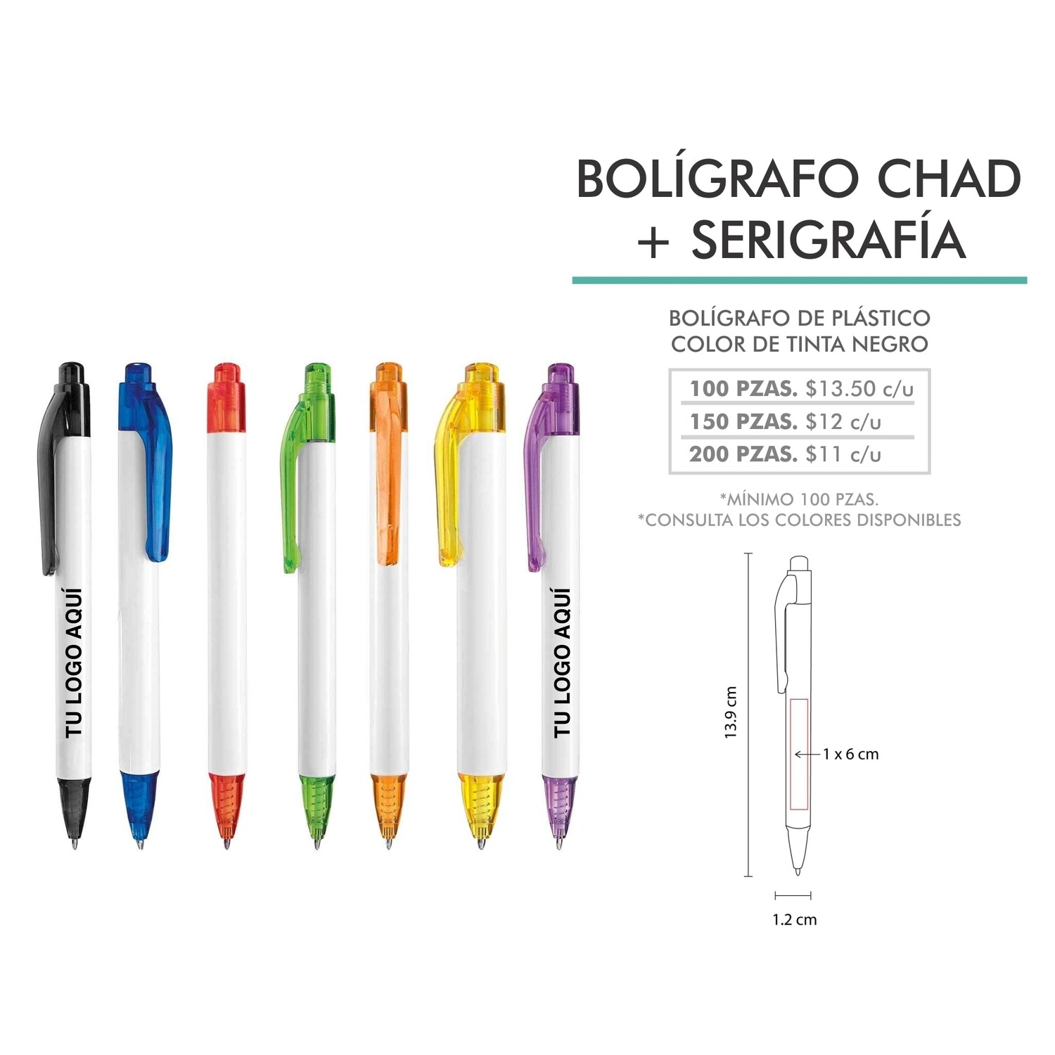 BOLÍGRAFO CHAD CON SERIGRAFÍA