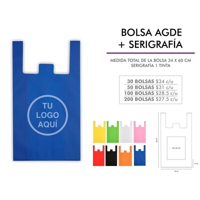 BOLSA AGDE CON SERIGRAFÍA