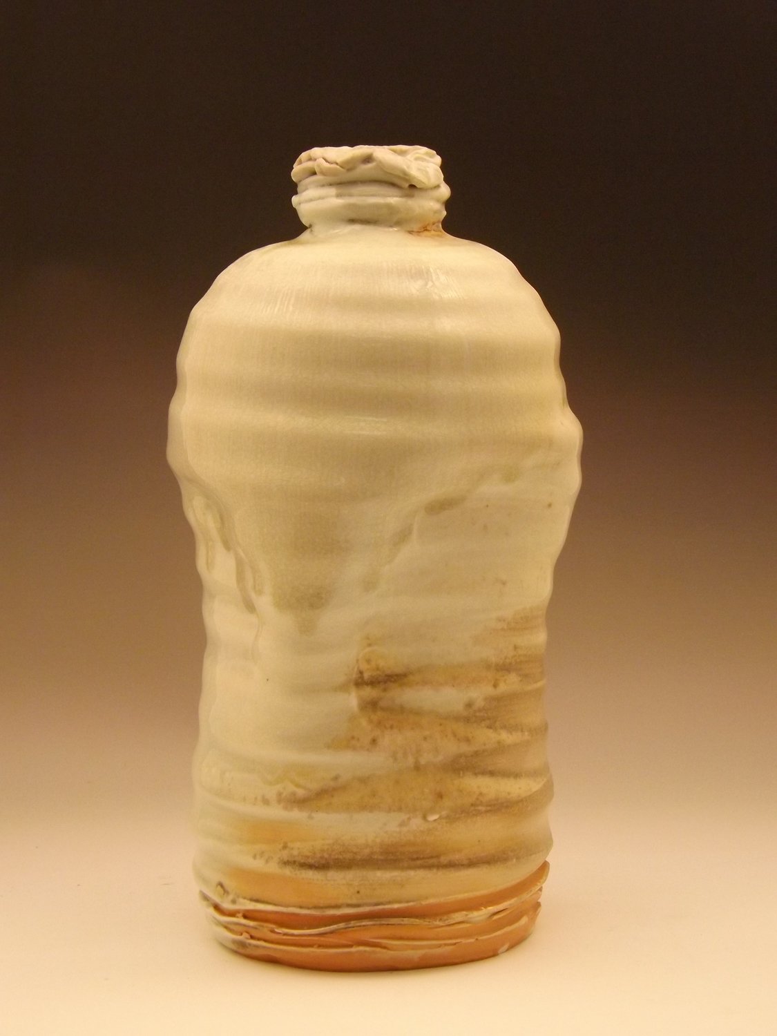 Porcelain Bottle, Natural Ash Glaze