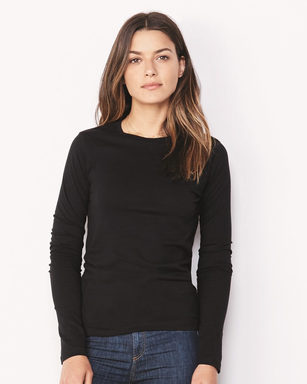 Women&#39;s Long Sleeve Crew Neck Jersey Tee - (STYLE#PRBC006500)