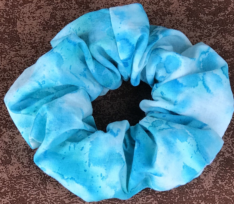 Turquoise Batik Scrunchie