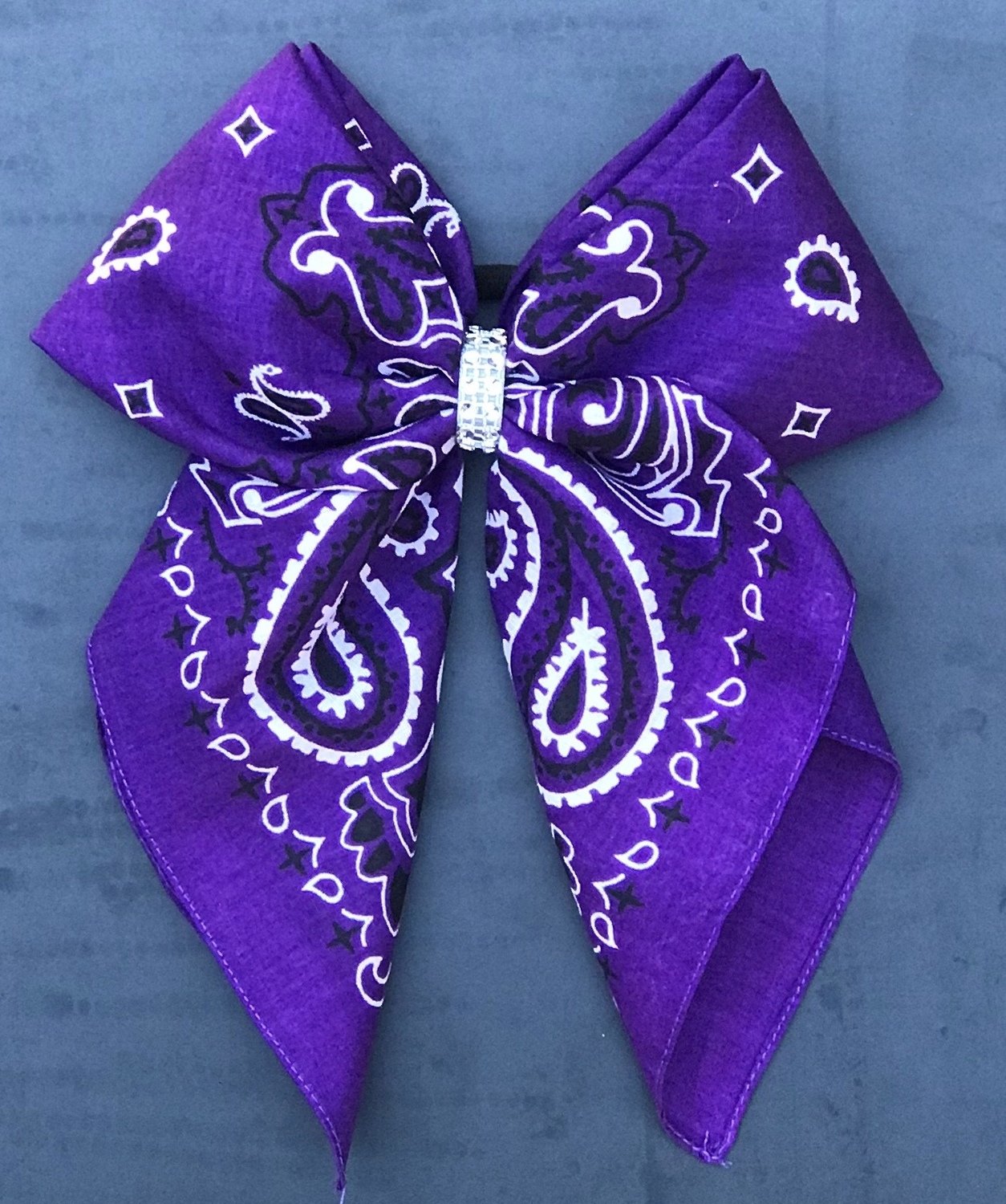 Bandana Bow - Royal Purple Paisley