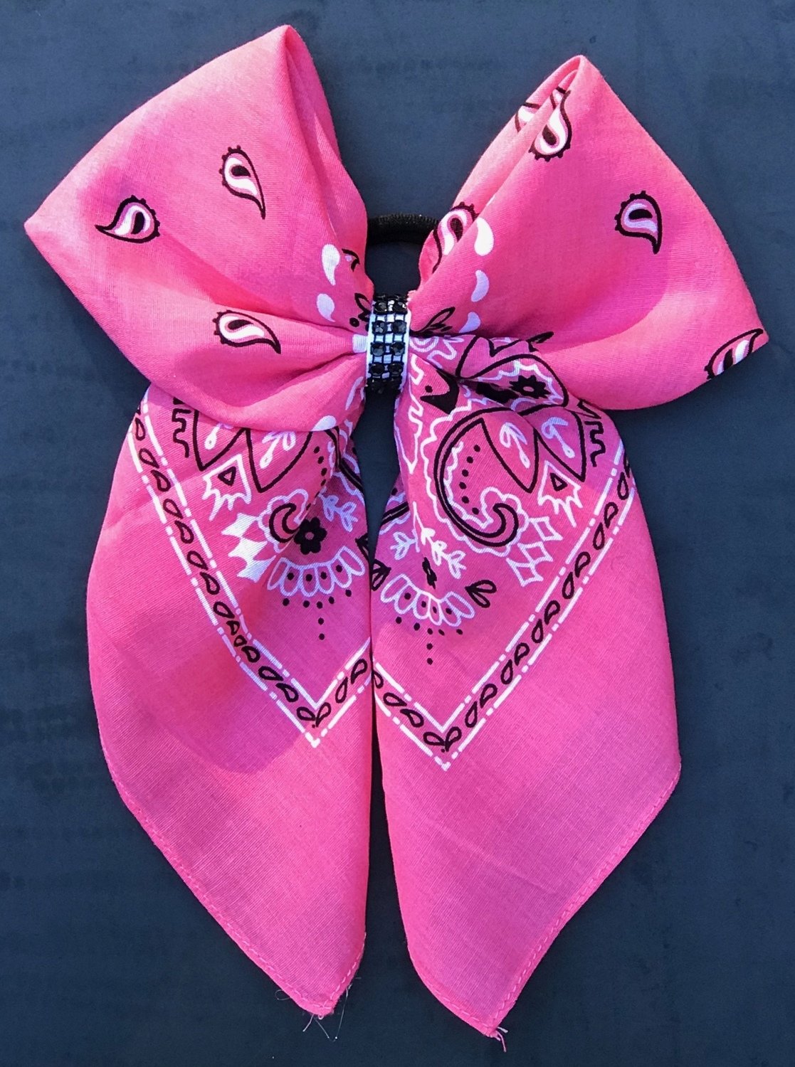 Bandana Bow - Pink Paisley