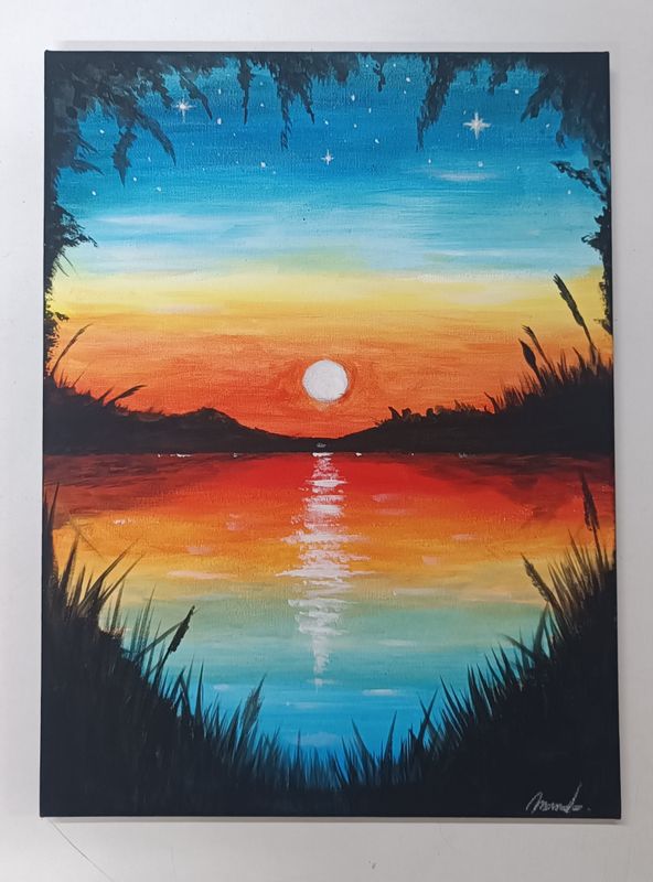SÁBADO 05/07 11 a 13:45 horas- ATARDECER A CONTRALUZ – Taller de Pintura con Vino, Vermut y Picoteo.
