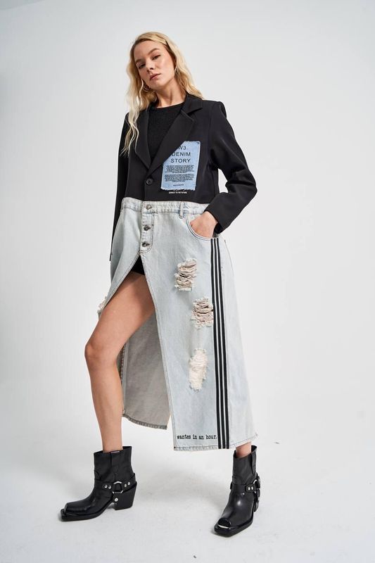 TW3 Marynarka kamizelka sukienka design oversize czarna jeans xs s m l xl xxl