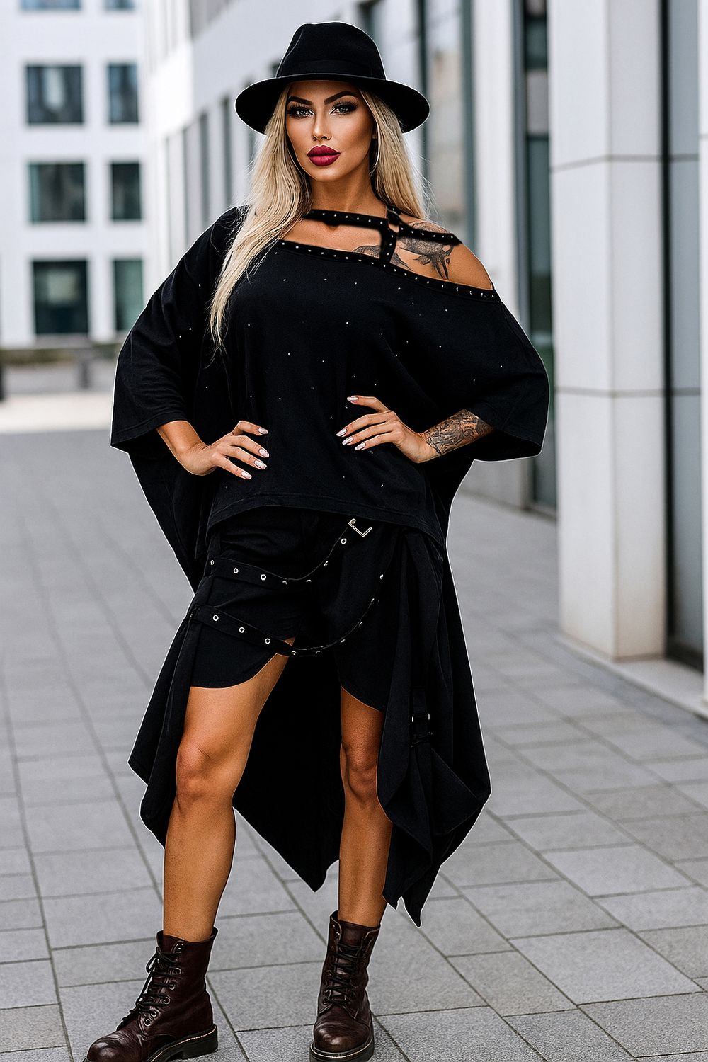 Redesign re design koszulka asymetryczna oversize dzety cyrkonie bluzka xs s m l xl xxl