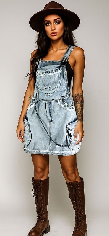 Redesign Re design sukienka ogrodniczki mini jeans oversize xs s m l xl odpinana 2w1 distressed dziury