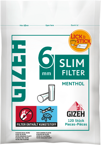GIZEH Slim Filter Menthol 6mm