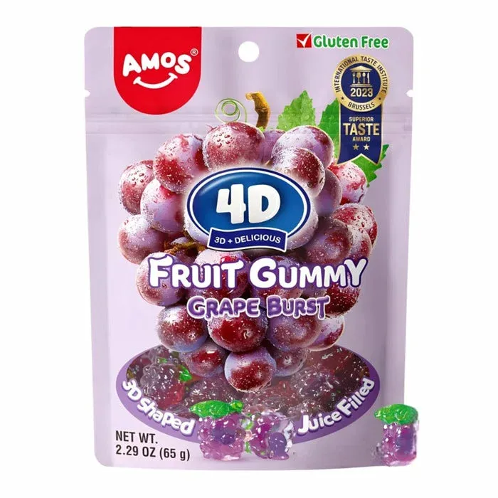 AMOS 4D Fruit Gummy Grape Burst 65g