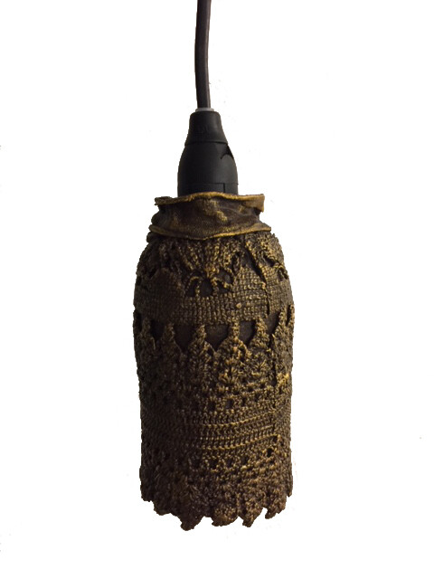 Brun lampskärm (spetsar)