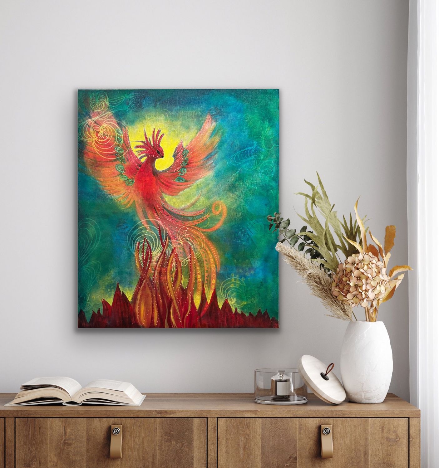 Tavla &quot;Fågel Fenix&quot;