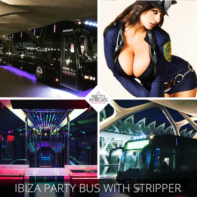 Ibiza party bus with female stripper