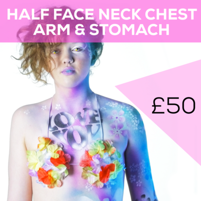 Half Face Neck Chest Arm &amp; Stomach Ibiza bodypaint