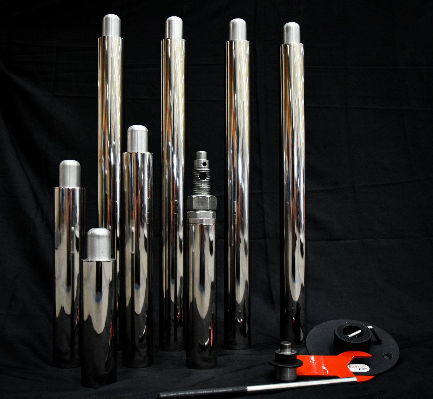 TRAVEL POLE 8 TRAMOS DE ACERO INOXIDABLE 45 mm TRAVEL POLE 8 TRAMOS DE ACERO INOXIDABLE 45 mm