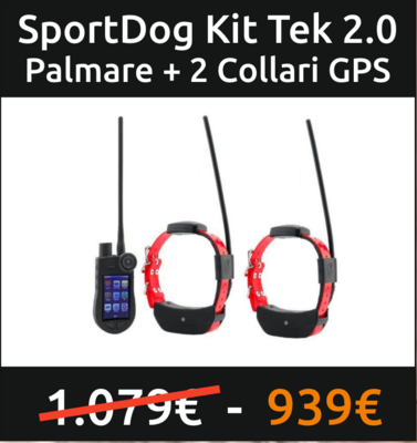 SportDog Kit Tek 2.0 Palmare + 2 Collari GPS - CANICOM SportDog Kit Tek 2.0 Palmare + 2 Collari GPS - CANICOM
