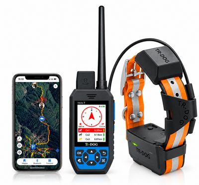 Kit PALMARE TR-DOG TRON 7 Palmare + Collare R60 GPS GSM con Rilevatore Acustico, Vibrazione e Flash