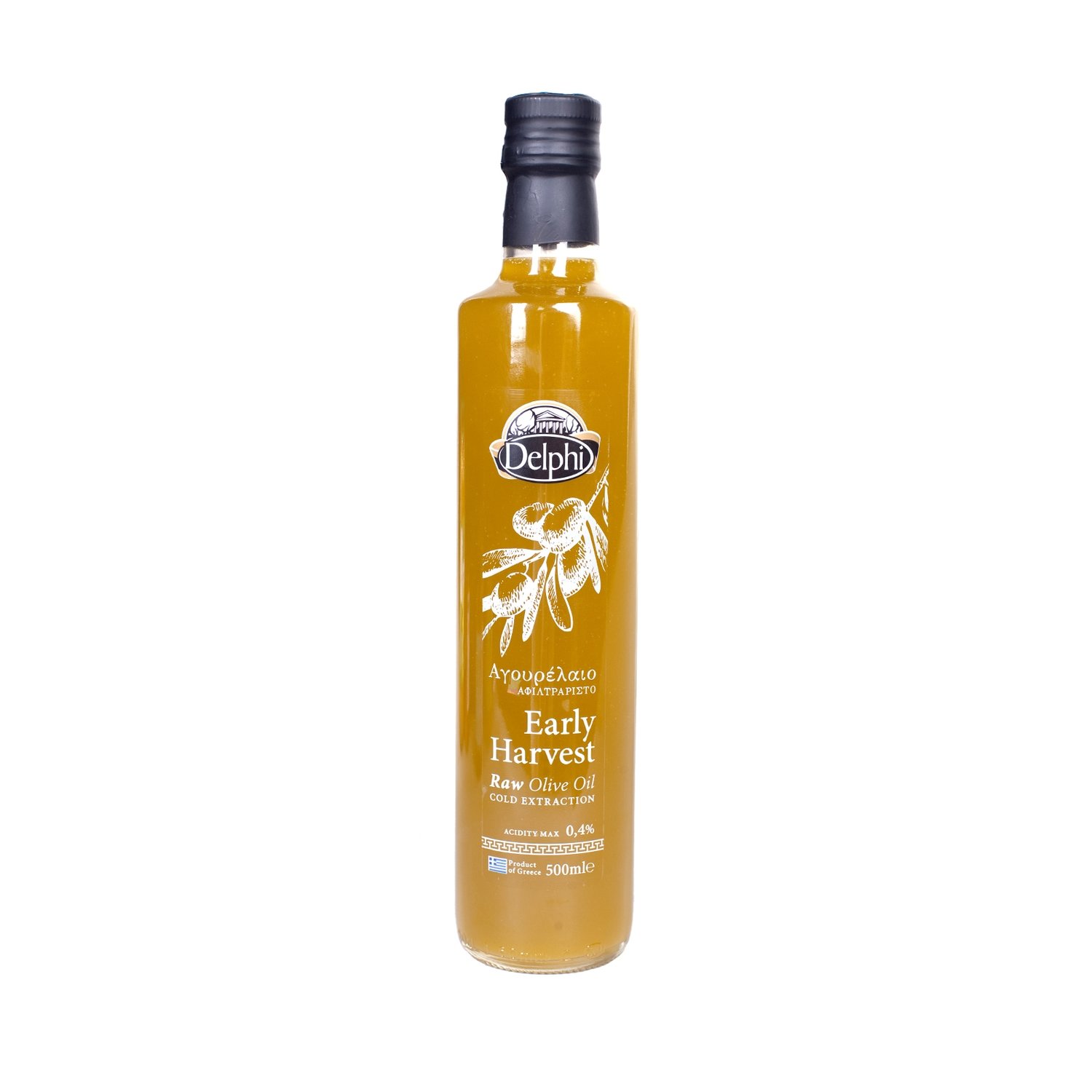 Масло оливковое Delphi нефильтрованное Агурелео (ранний урожай) 0,5л
