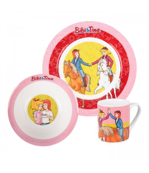 Bibi & Tina „Beste Freunde“ Kindergeschirr Set Bibi & Tina Beste Freunde Kindergeschirr Set – Porzellan 3-teilig