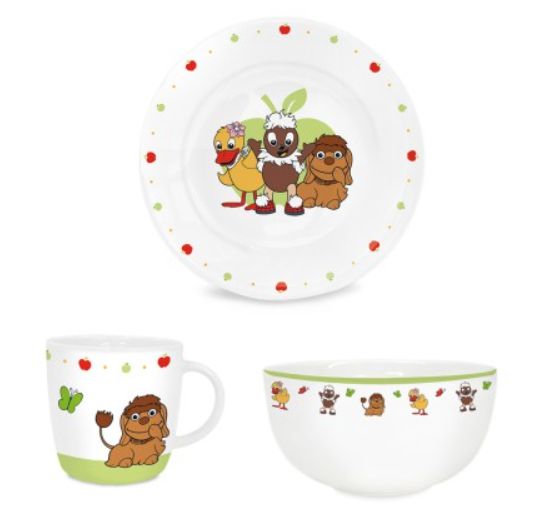 Pittiplatsch Kindergeschirr Set Geschenkidee Pittiplatsch Porzellan Kindergeschirr für Kinder