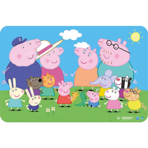 Peppa Wutz Familie Tischunterlage – Kunststoff Platzset 43x28 cm