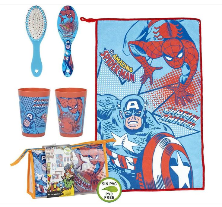 Marvel Avengers Kulturbeutel Blau Kinder – Reise-Set mit Zubehör