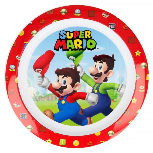 Kinderteller Super Mario – Mario &amp; Luigi Motiv, bunt &amp; robust