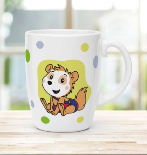 Bobo Kindertasse Grün 240 ml – Keramik Kinderbecher