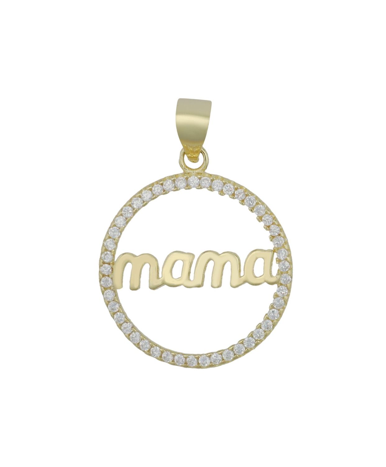 925/- Echt Silber Anhänger ohne Kette &quot;Ommy&quot;, runder Anhänger für Mama´s, Zirkonia besetzt, 925/rhod