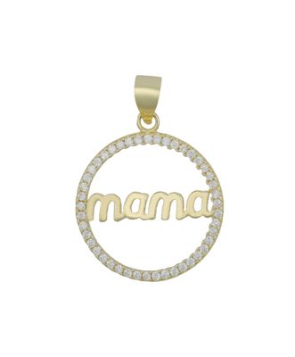 925/- Echt Silber Anhänger ohne Kette &quot;Ommy&quot;, runder Anhänger für Mama´s, Zirkonia besetzt, 925/rhod