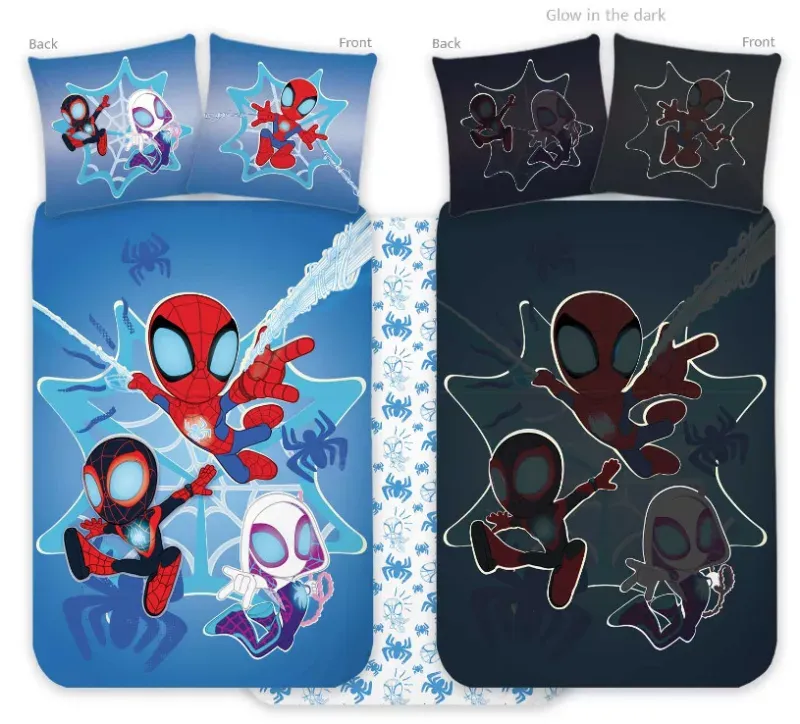 „Spiderman Bettwäsche leuchtet im Dunkeln – Kinderbettwäsche mit Superhelden-Motiv“