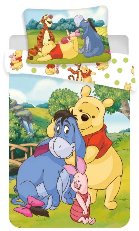 Winnie Puuh Bettwäsche Hundred Acre Wood 100x135 + 40x60 cm – offizielles Disney Design