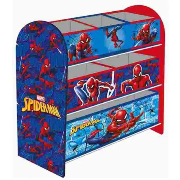 „Spiderman Spielzeugschrank mit 6 Fächern – bunter Kinderschrank mit Spiderman-Motiv, ideal zur Aufbewahrung von Spielzeug“
